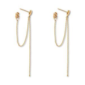 14K Solid Gold Long Hanging Earrings | Dainty Jewelry By Tehrani Jewelry